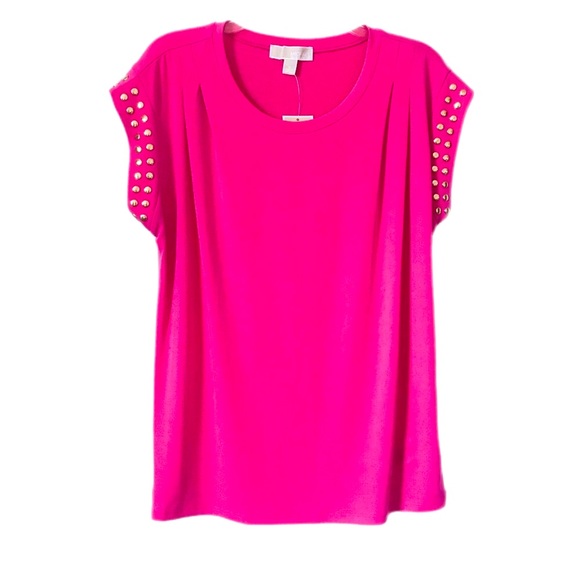 Michael Kors Tops - Michael Kors Pink Studded Top NWT Size Medium